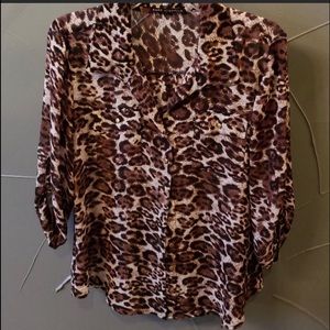 Leopard print blouse. Size 10 12 ( fits like 10)